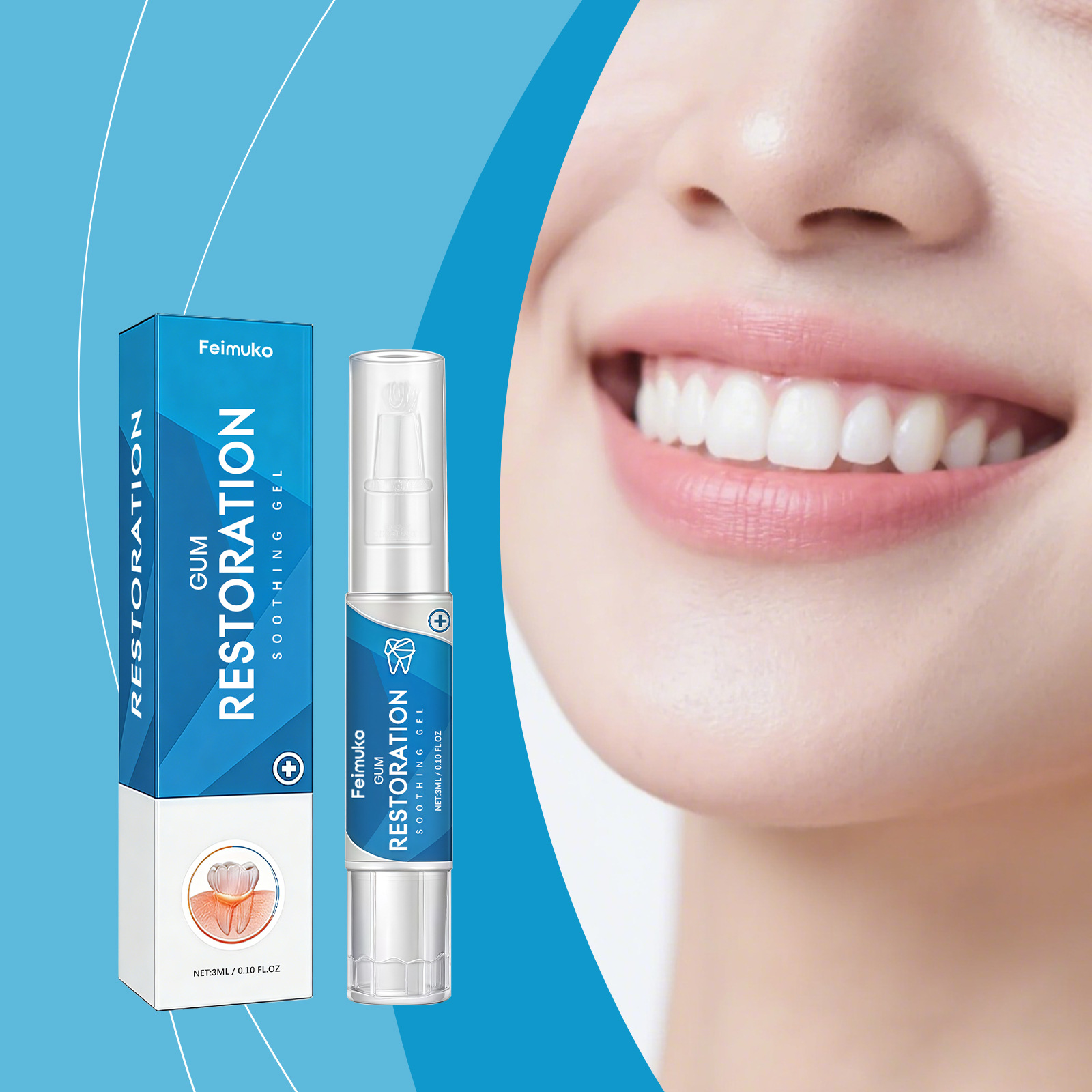 Feimuko Gum Care Gel Gentle Daily Oral Cleaning, Fresh Fragrance, and Clean Care