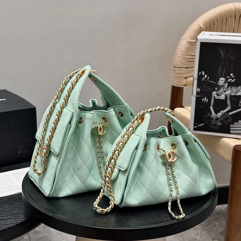 Chanel-style 25bag high-end version caviar bucket bag quilted hobo chain shoulder handbag for women Chanel-style 25bag high-end version caviar bucket bag quilted hobo chain shoulder handbag for women