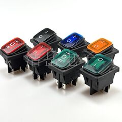 防水 KCD4 舟形スイッチ 4 ピン 2 速 6 ピン 3 速ライト 12V24V220V ライト付き防水舟形スイッチ