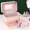 capacity Color matching Cosmetic Red supergiant travel Cosmetics storage box multi-function Shell Makeup box portable