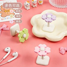 花朵桌面固定理线器硅胶电线整理收纳集线器自粘绕线器数据线缠线