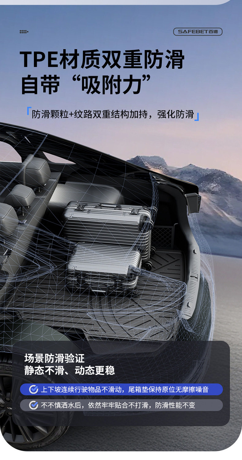 Suitable for Chery Tiggo 8, Arrizo 8, iCAR V23 all-weather special TPE car trunk mat
