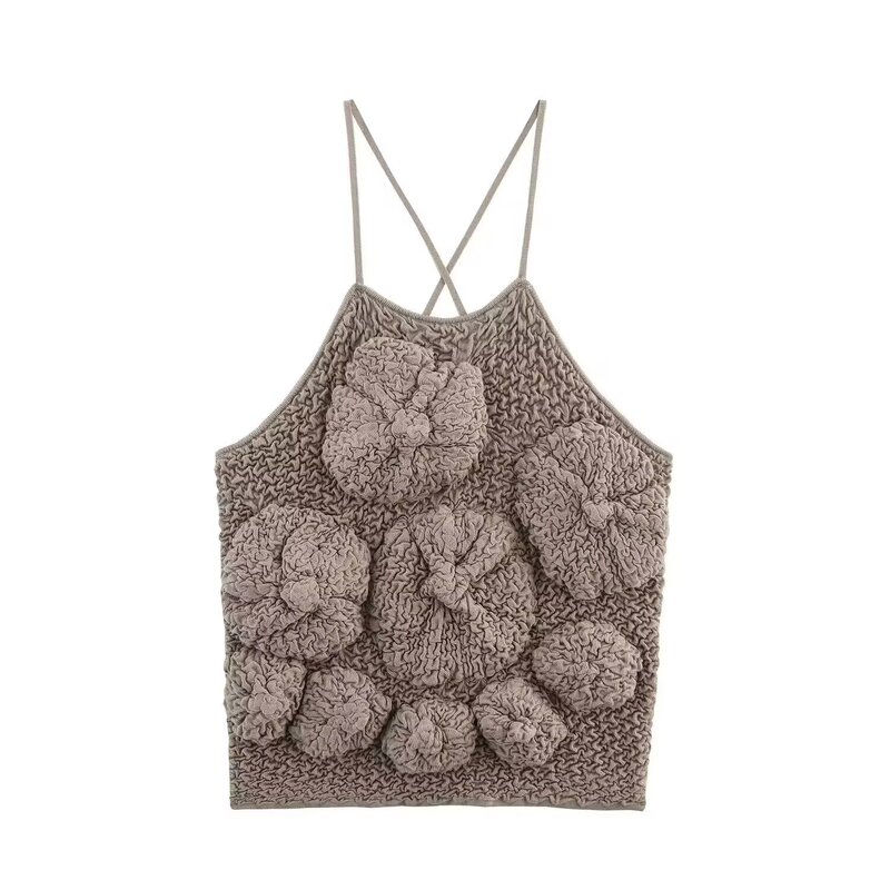 ZR Europe and the United States cross-border wholesale 2025 summer new women's fluffy texture jacket camisole women