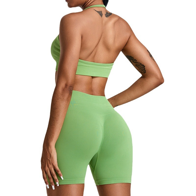 Europa y los Estados Unidos sin costuras colgando ropa de vestir mujeres corren dopamina chica usa un ajuste deportivo fitness