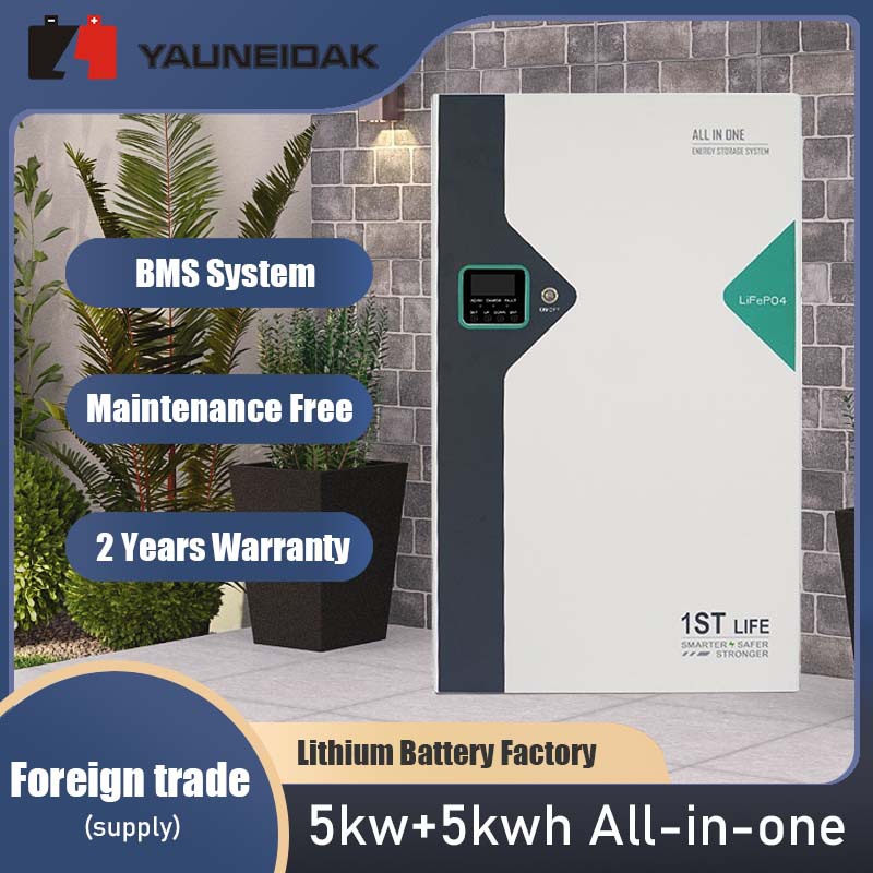 壁挂式一体机 5kw+5kwh太阳能储能LiFePO4 免逆变器跨境专供