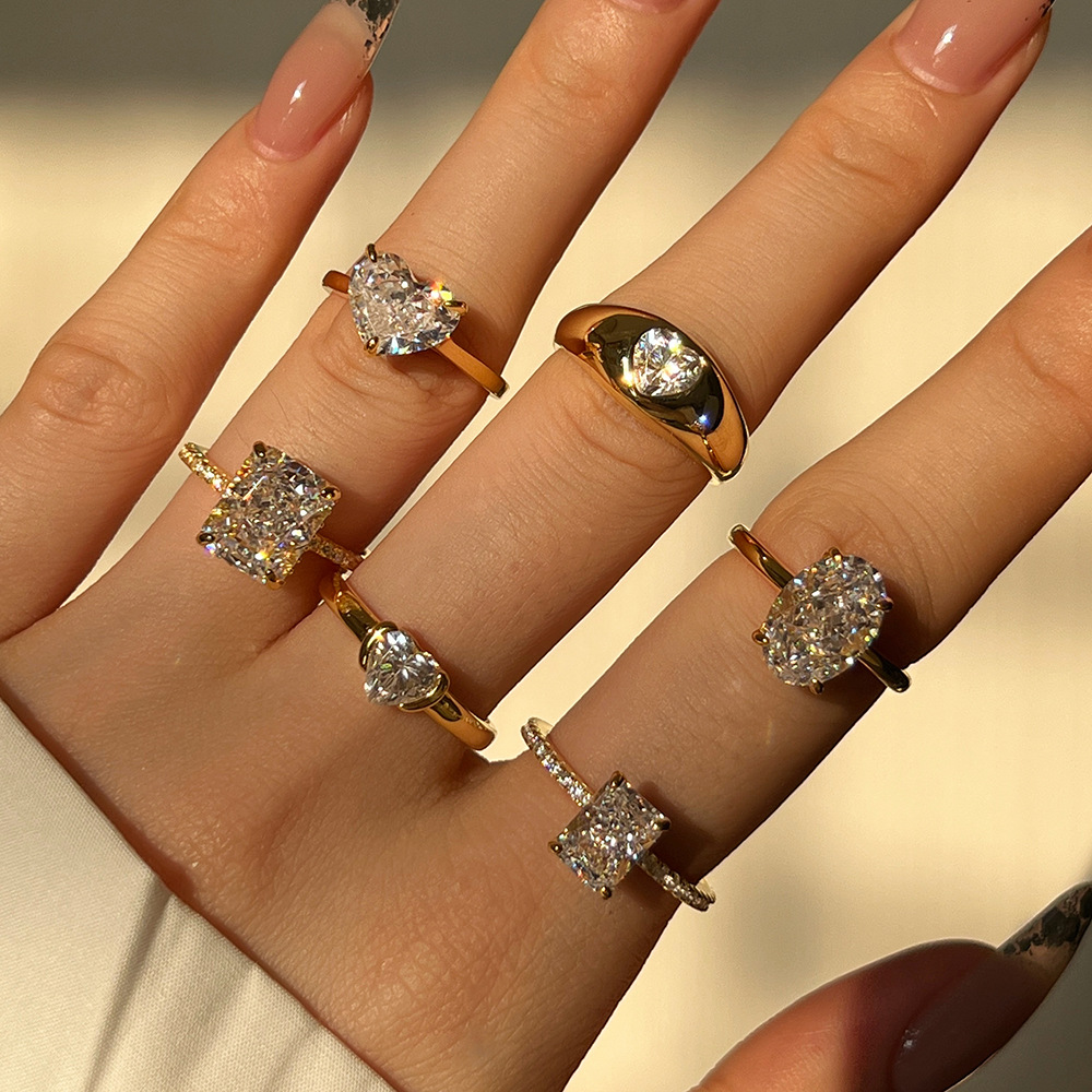 3g Weight Zircon Inlay Material Rings Classification Daily Occasion 925 Sterling Silver Material Valentine'S Day, Mother'S Day Festival Heart Shape Pattern 2025 Spring and Summer Season Women's Gender Plating Design Elegant, Simple Style Style 925 Sterling Silver Heart Shape Zircon Valentine'S Day Mother'S Day Rings 2