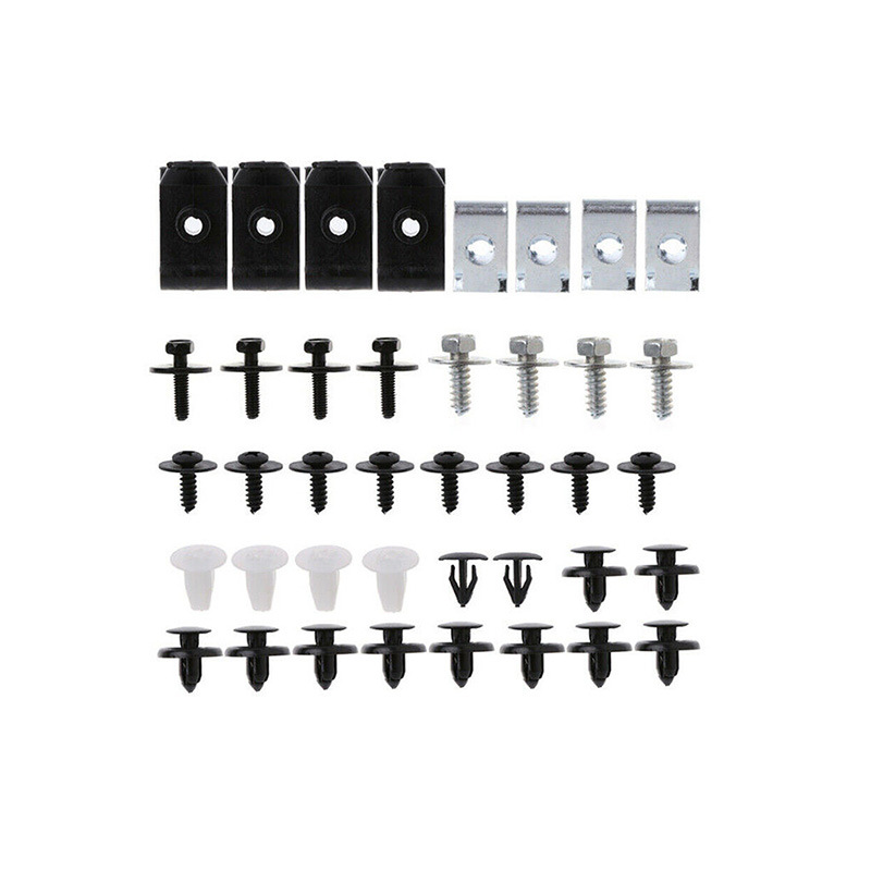 Accesorios del coche hebilla en caja 50 Unids panel de la puerta Fender parachoques nylon clip plástico mezclado
