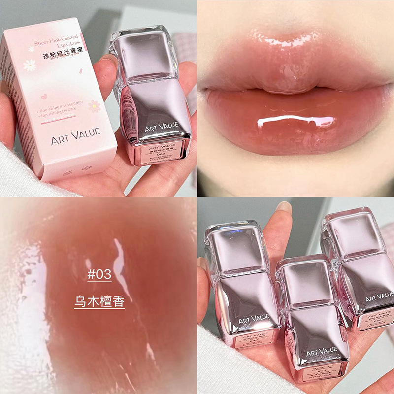 Art Value 透粉琉光唇蜜 清透水光感嘟嘟唇显白透明显色唇釉批发|undefined