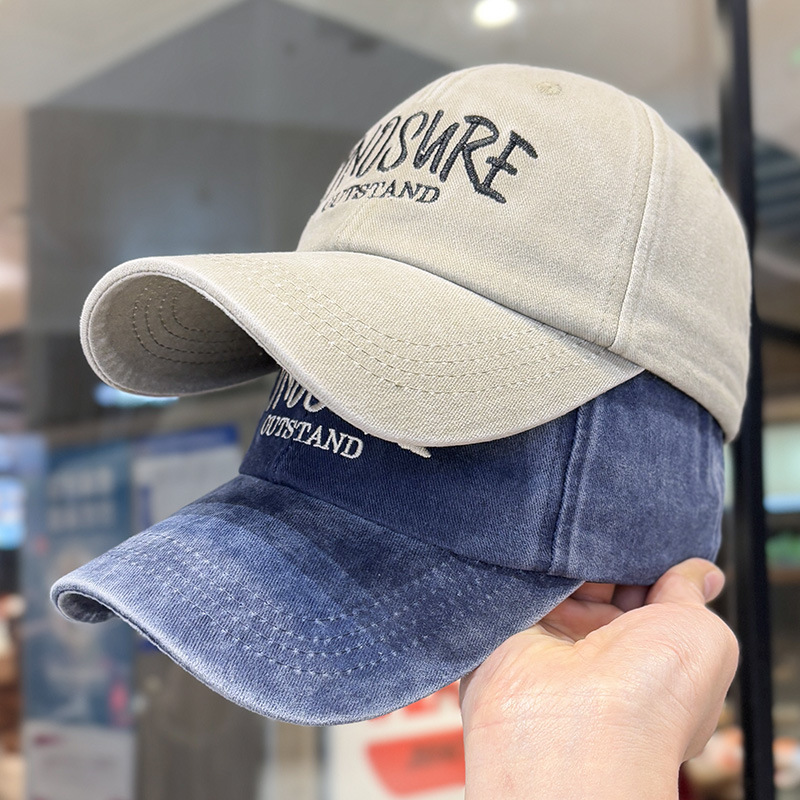 Primavera y otoño pareja coreana estilo de moda callejera letras sombrero de béisbol mujer lavado con agua suave mostrando cara pequeña sombrero de lengua de pato versátil hombre
