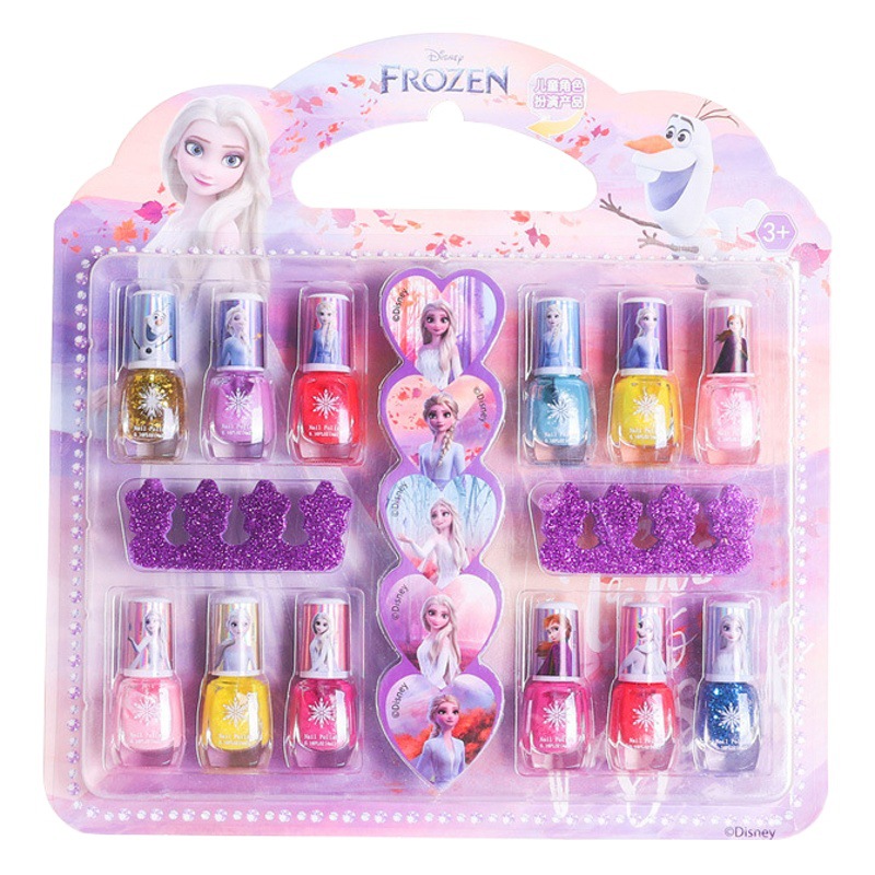 Disney Fantasy water soluble nail polish girl makeup Toys Safety children nail polish 12 bottles suit