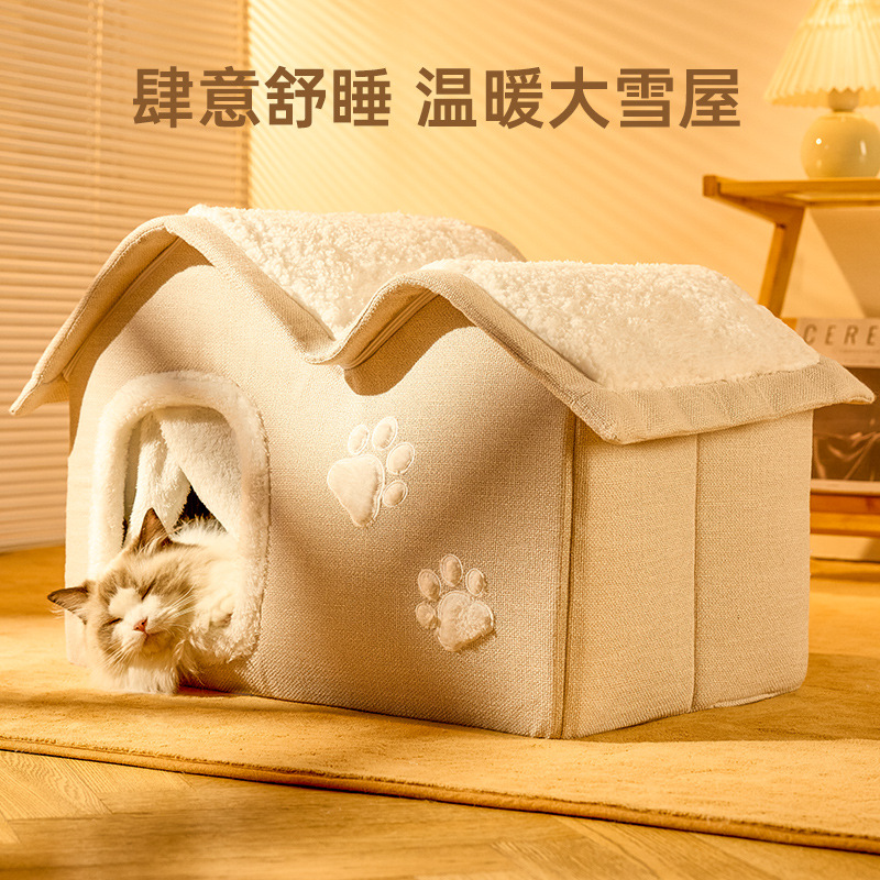Nido de casa para gatos y perros, cálido en invierno, perros pequeños, gatos y perros, cuatro estaciones, casa para perros, cama para gatos, suministros para mascotas al por mayor