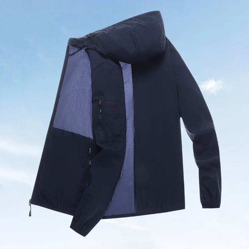 2024 moda nueva chaqueta de protección solar para hombres chaqueta delgada de verano deportivo al aire libre transpirable anti-UV chaqueta de piel puede comprimir la marca