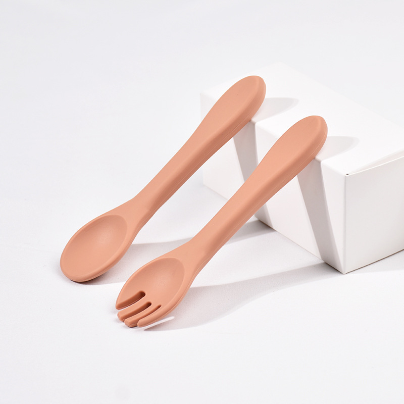 실리콘 포크 스푼 세트 (오렌지)