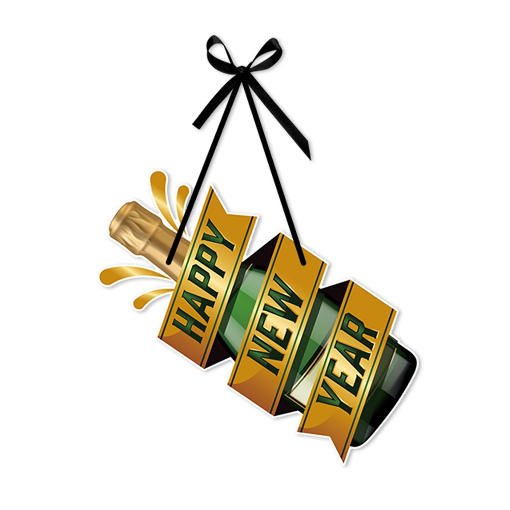 Europeo y americano nuevo día de Año Nuevo decoración de fiesta de año nuevo puerta colgante feliz año nuevo colgante suministros de decoración de Año Nuevo