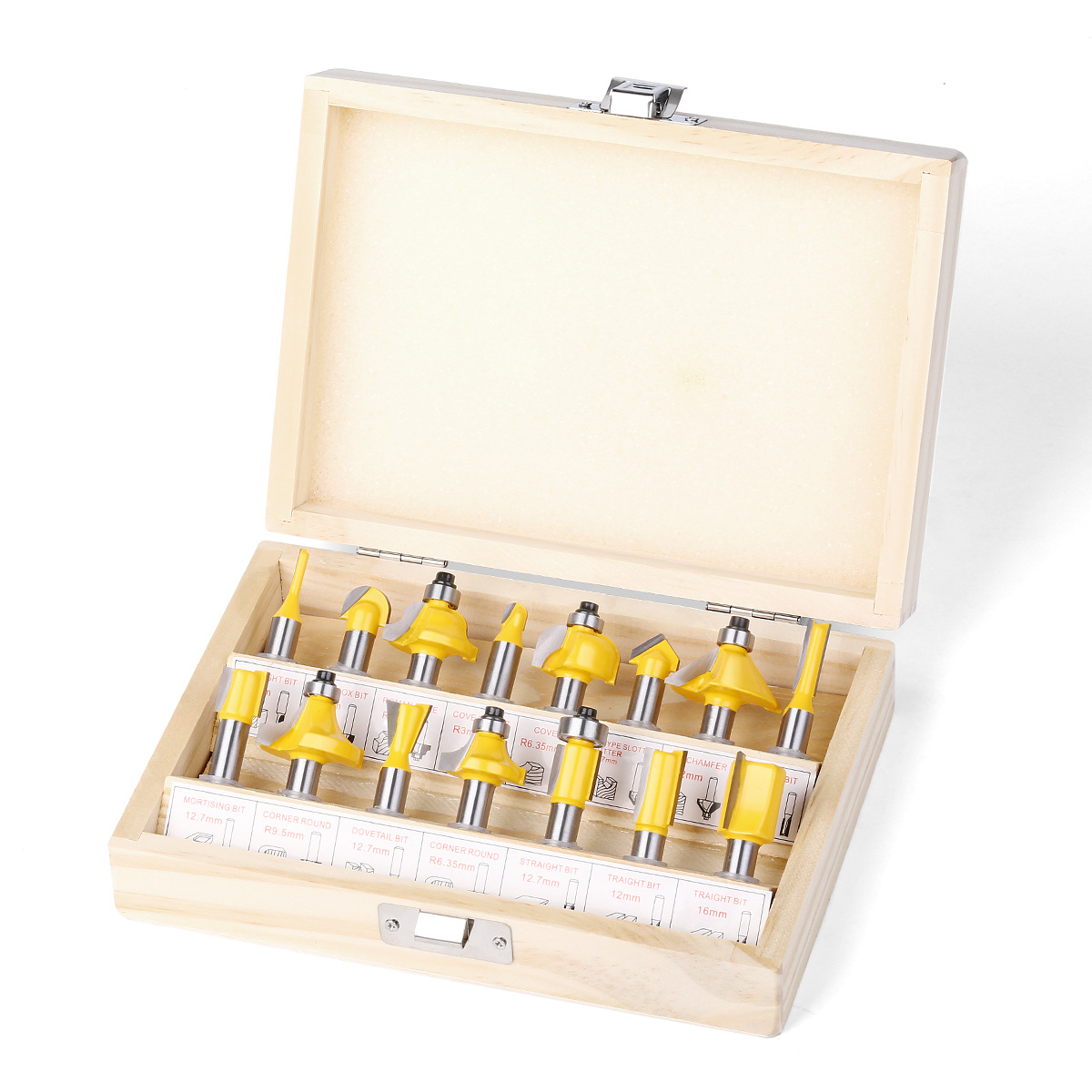 15件套8柄木工铣刀套装 木工雕刻机/电木铣/修边机 刀头套装