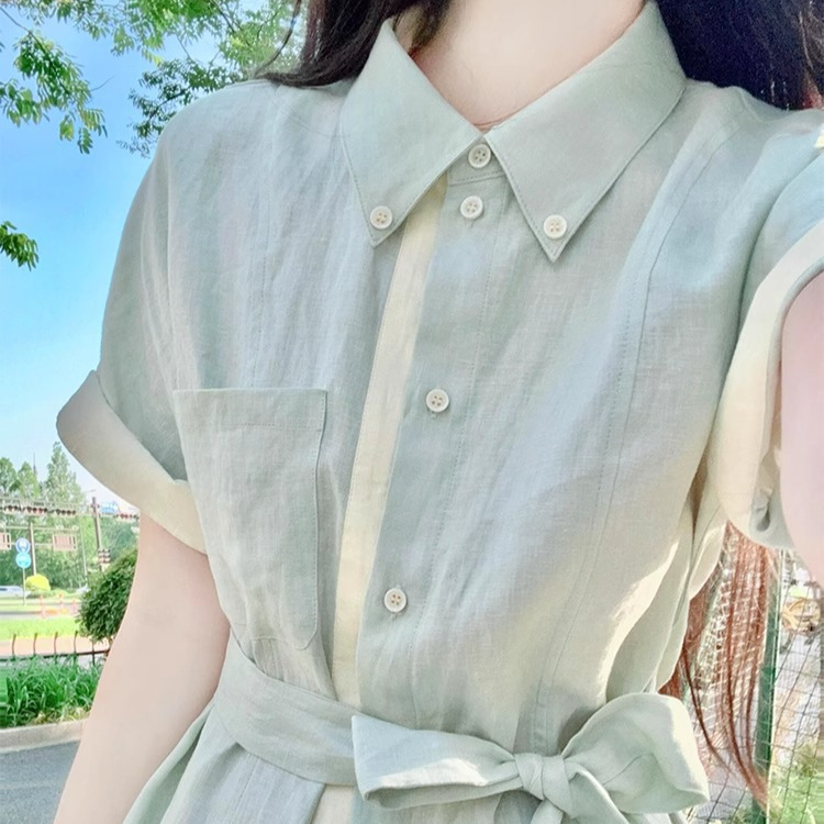Plus-Size Unique Beautiful Green Shirt Dress with Cinched Waist, Trendy and Stunning This Year Plus-Size Unique Beautiful Green Shirt Dress with Cinched Waist, Trendy and Stunning This Year