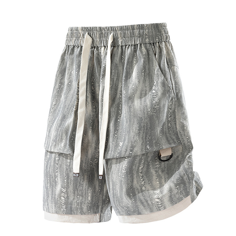New American-Style Trendy Tie-Dye Men's Shorts, Summer New Style, Cool and Stylish, Loose Fit, Plus Size, Slimming, Straight-Cut, Five-Point Length