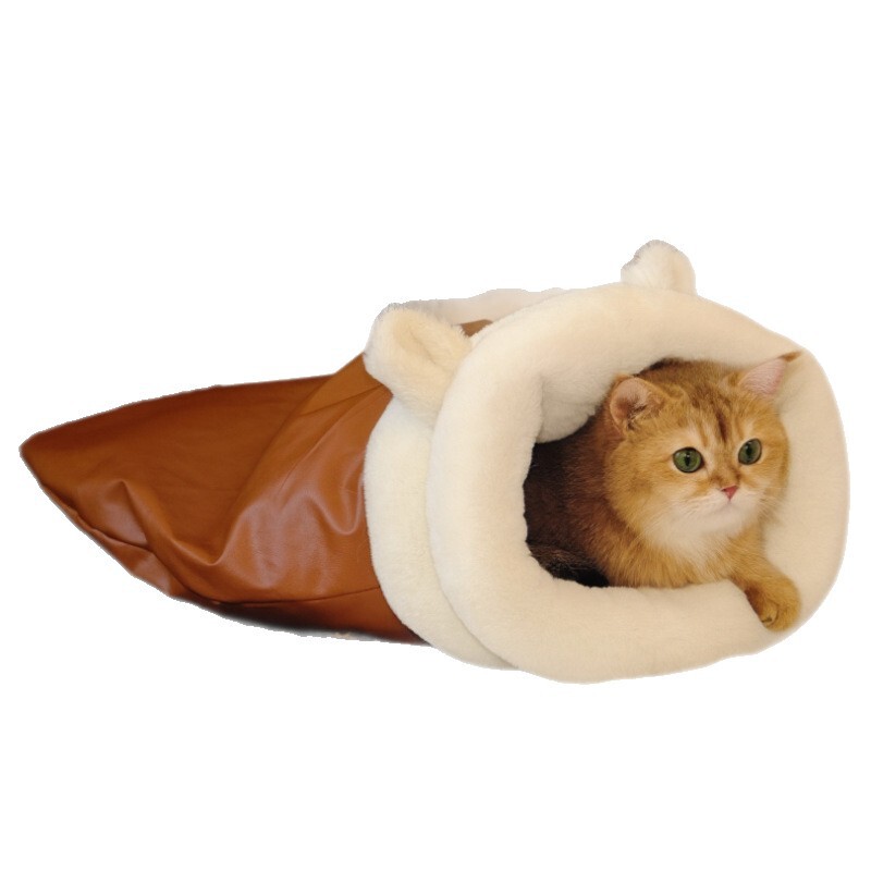 秋冬睡袋钻洞窝保暖猫窝封闭小猫窝安全感柔软舒适包裹感加厚猫窝|undefined