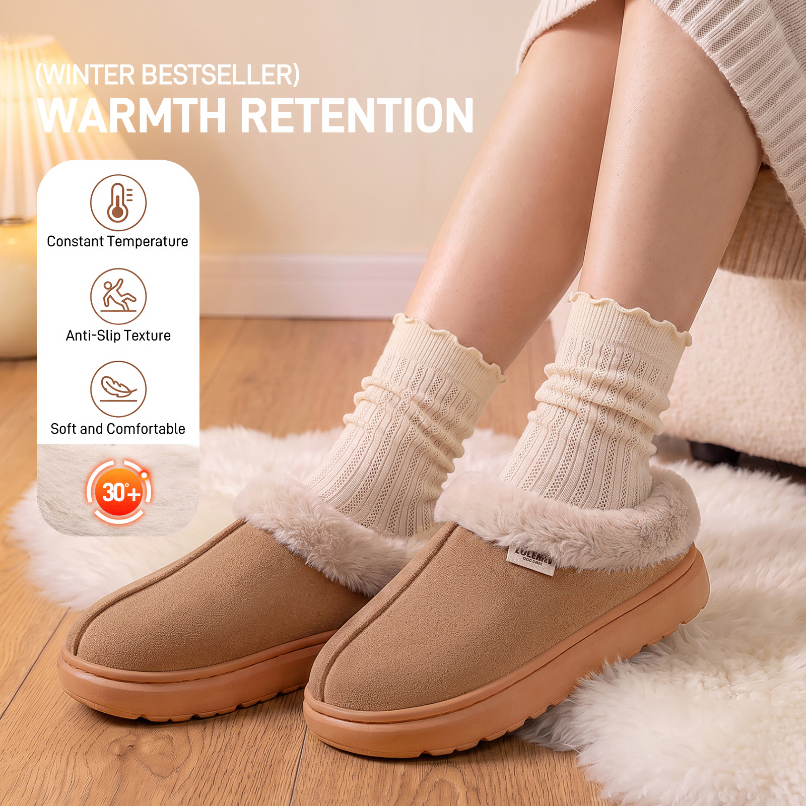 Zapatos de algodón de invierno de mujer transfronteriza TEMU zapatillas cálidas para el hogar zapatos perezosos zapatos de lana de coral zapatos de hombre