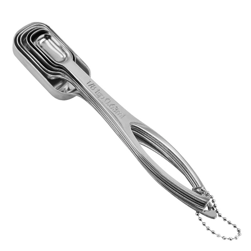 Square measuring spoon stainless steel, key bag, set, (Physicals)