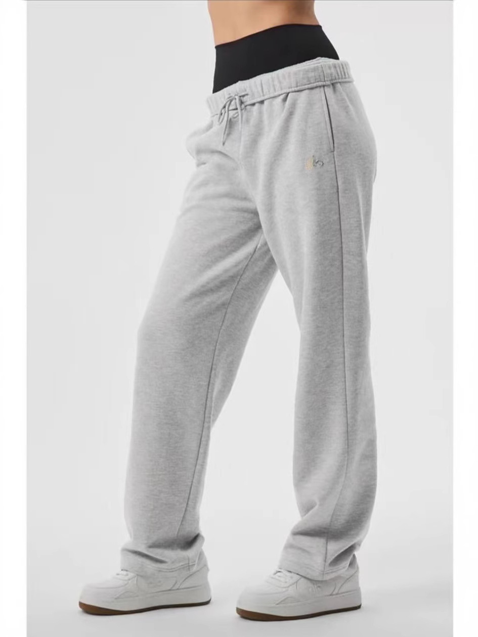 Versión correcta de otoño y invierno nueva marca de moda a * o pantalones de piernas anchas de cintura alta casual pantalones rectos para hombres y mujeres