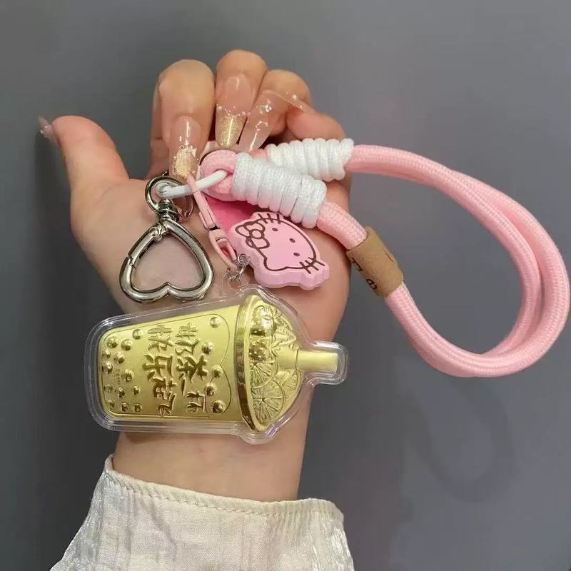 純金 20mg ミルクティークリエイティブペンダント人気漫画卸売携帯電話キーホルダーカーペンダント labubu|undefined