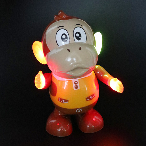 Cross-border electric swinging monkey light music dancing robot cartoon doll children's toys street stall wholesale