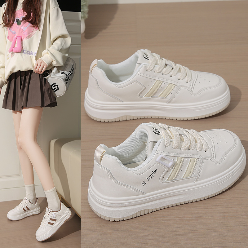 Nanqiao D202 zapatos blancos para mujeres 2025 primavera nueva variedad de zapatos de skate de nicho de moda antideslizante soleas casuales