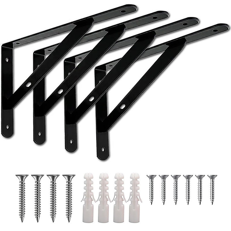 Heavy-Duty Shelf Bracket Wall-Mounted L Triangle Bracket 90-Degree Floating Shelf Garden Rack Office Shelf