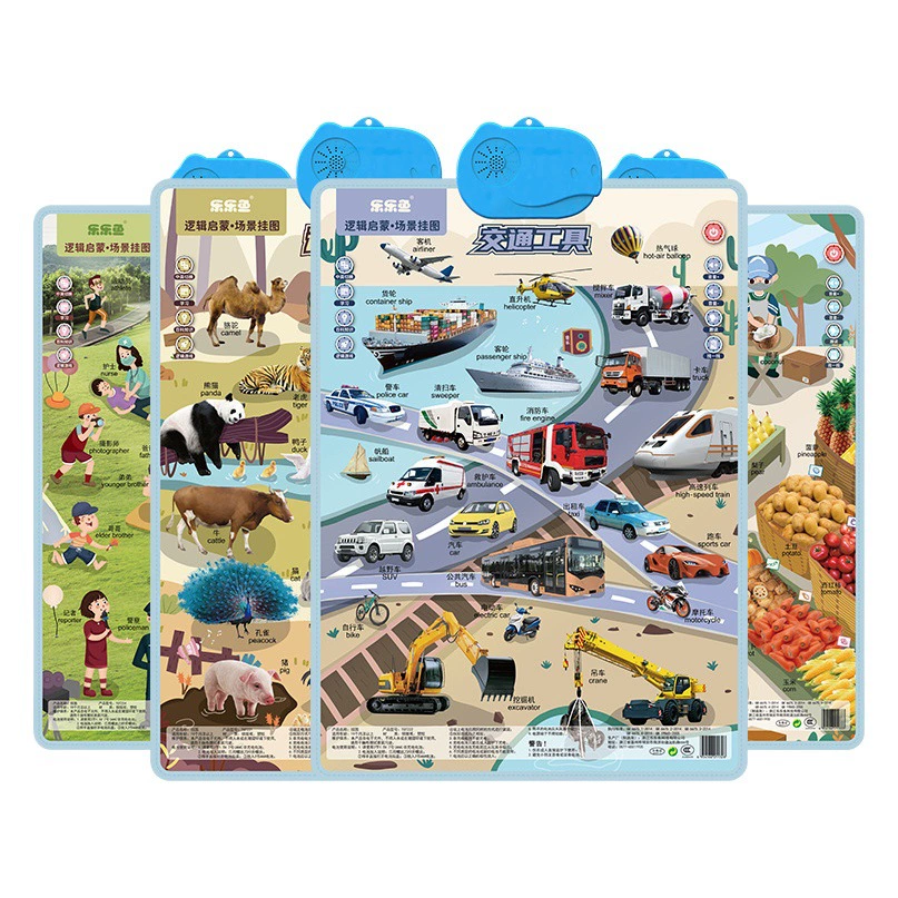 Леле рыба сцена большая настенная диаграмма Baby Point чтение произношение Просвещение раннее образование логика обучение Когнитивное изображение поколение волос