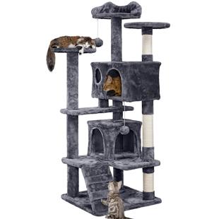 Cat Climbing Rack Cat Toy Scratch Resistant Pet Products Luxury Cat Nest Cat Tree Integrated Large Cat Tower Plush Cat Climbing Rack