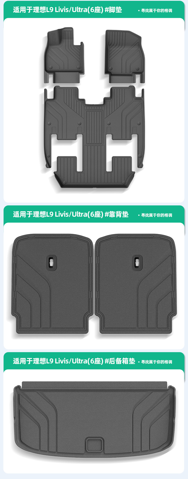 Suitable for the 2026 Model of the Ideal L9 Livis/Ultra Car, Special-Purpose Eco-Friendly Tpe Floor Mats and Trunk Mat