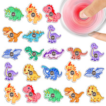 跨境新款亚克力恐龙手指陀螺 卡通小动物陀螺可爱解压扭蛋玩具