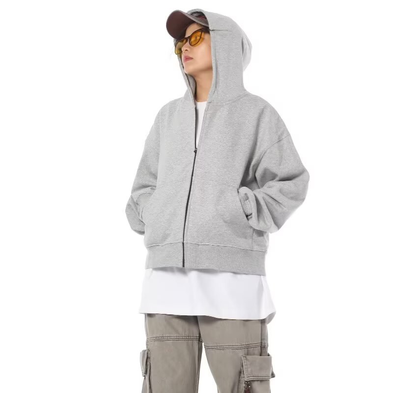 Hoodie für Damen und Herren, Retro-Freizeit-Kurzjacke, locker geschnitten_voghion.com