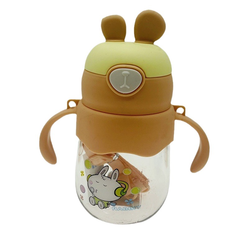 Baijia 5031 nuevo doble ASA taza de plástico niños portátil taza de beber orejas traviesas rebote cubierta taza de agua al por mayor