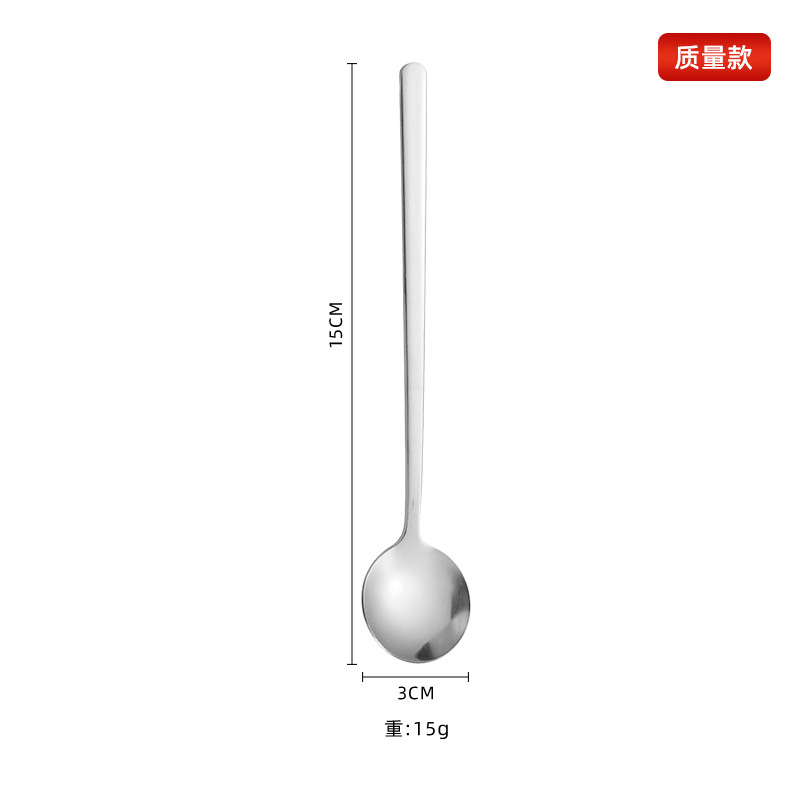 Edelstahl Kaffeelöffel Rund Mit Langem Griff Für Dessert_voghion.com