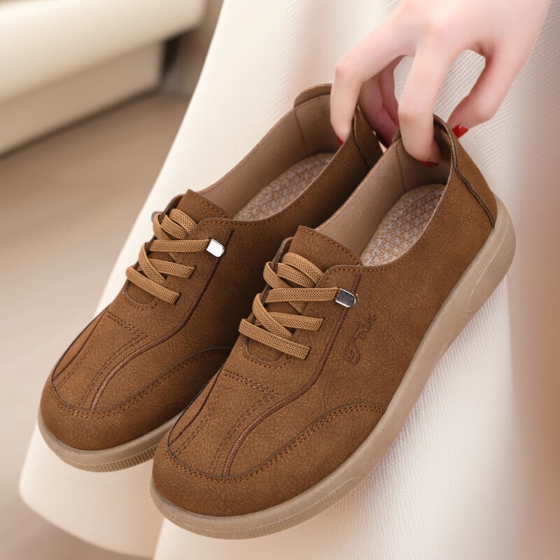 Spring and Autumn Breathable Comfortable Shoes for Middle-Aged and Elderly Women, Non-Slip Soft-Soled Old Beijing Cloth Shoes, Casual Walking Shoes for Middle-Aged and Elderly Women
