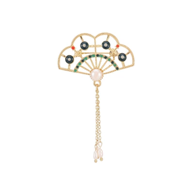 Yaxa sancaqları: Brooch Shell Flower Peacock