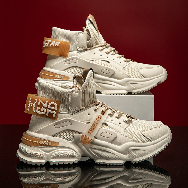 Men's Shoes for Export 2025 New Model Sports Shoes Made of Microfiber Leather with Fly-Knit Surface, National Trend Ins Men's Shoes, New Autumn Model