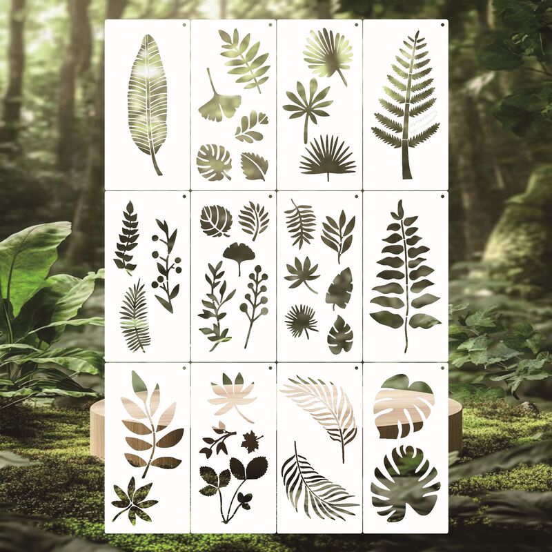 Cross-Border Amazon Leaf and Flower Hollow Painting Template Hawaiian Summer Beach Hollow Spray Painting Template