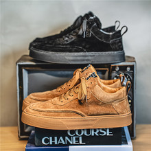 男鞋四季新款厚底防滑复古绒面运动鞋时尚百搭休闲潮鞋子男款板鞋