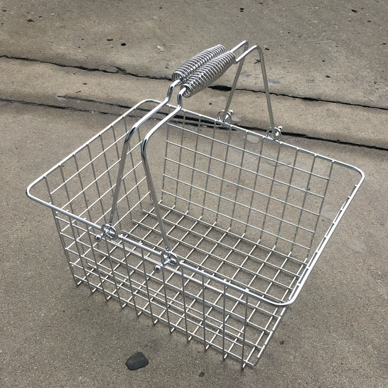 # Металлическая корзина для покупок из супермаркета, проволочная корзина для косметики, маленькая модель из черной и красной ткани, прямые поставки с фабрики в Шанхае