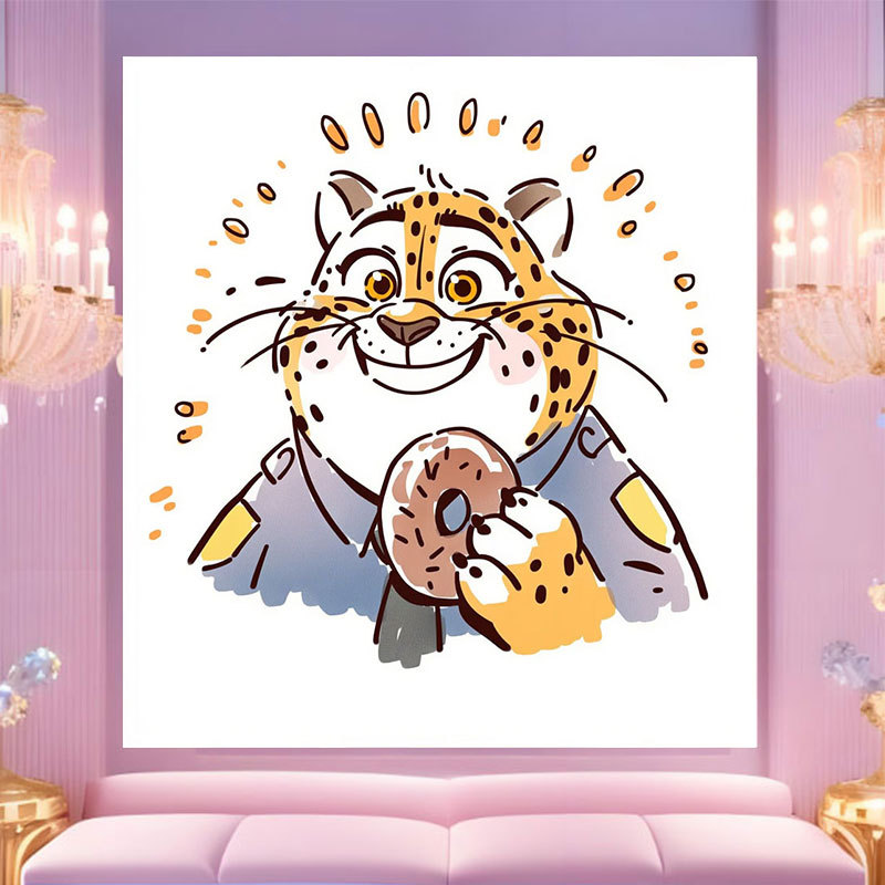 20 * 20 Crazy Zoo City pintura digital a mano diy dibujos animados pintura a mano Judith Decoration