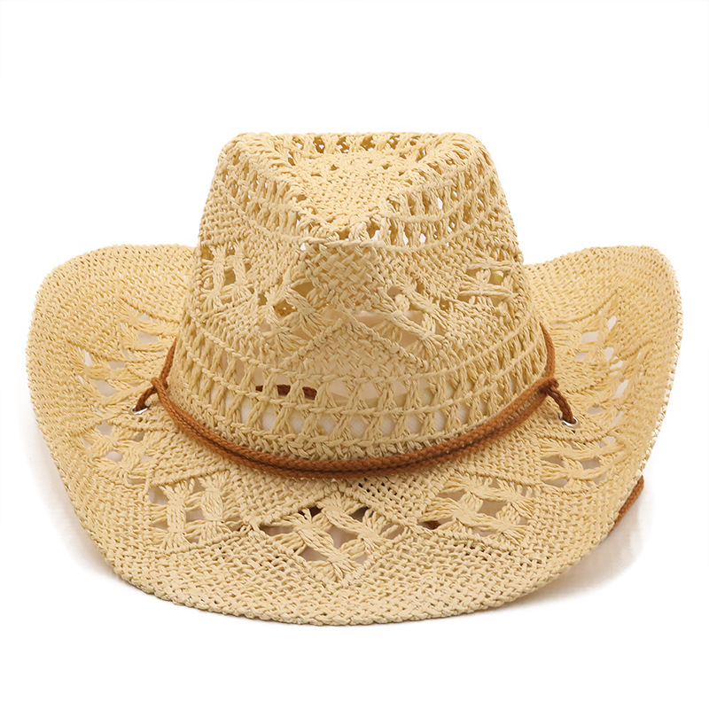 Fashion Sunscreen Cowboy Hand-woven Straw Hat display picture 7