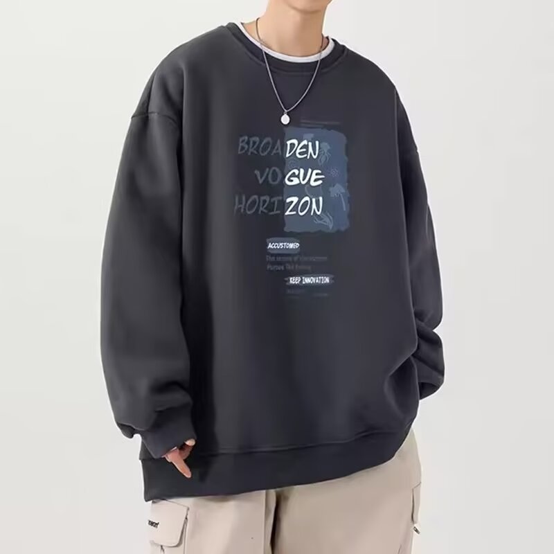 Camisa menos ropa suéter delgado de cuello redondo suelto casual comercio exterior spot al por mayor jersey letra personalizada blusa de manga larga