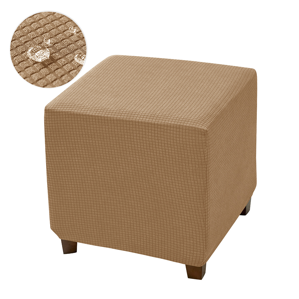 Elástico transfronterizo impermeable Waffle Corn Velvet Cuadrado reposapiés cubierta de polvo cubierta de pedal