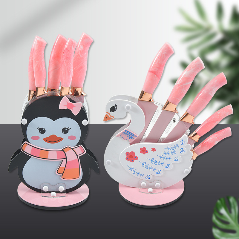 Fábrica directa de dibujos animados creativos cuchillo de cuchillo de cocina cuchillo de frutas cuchillo de cocina cuchillo de 6 piezas