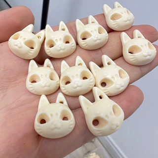 象牙果雕刻配珠面具猫DIY菩提果手串超萌可爱配饰手持配件男女