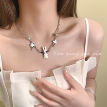 欧美重工项链荆棘幸运星兔子笑脸锁骨链国潮嘻哈饰品项链批发