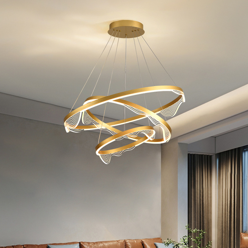 Lámpara de salón Grand View Garden, lámpara de salón elegante y de lujo, lámpara circular, lámpara circular nórdica para salón, lámpara de salón principal 055L.